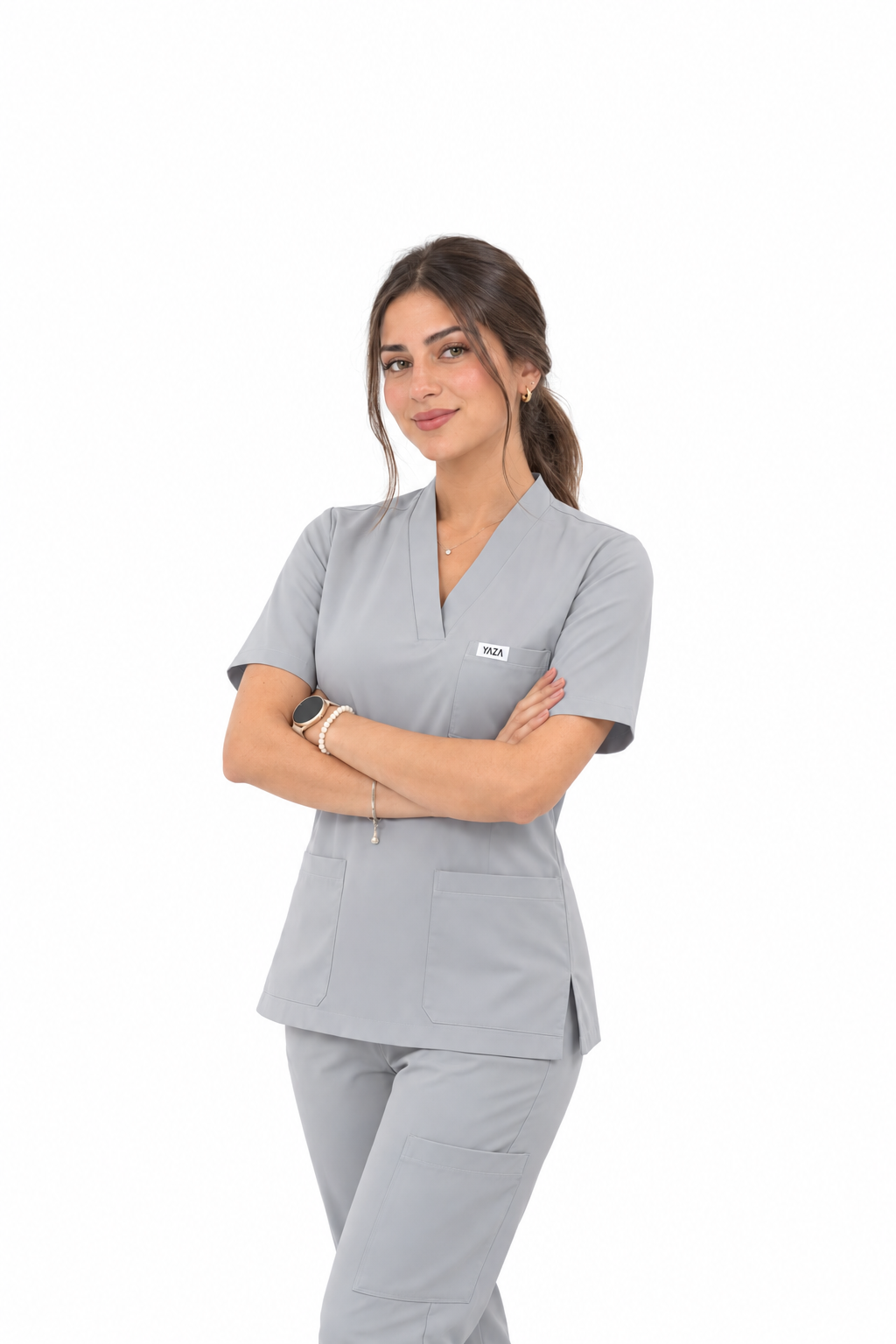 YAZA Women's Scrub – Mist Grey