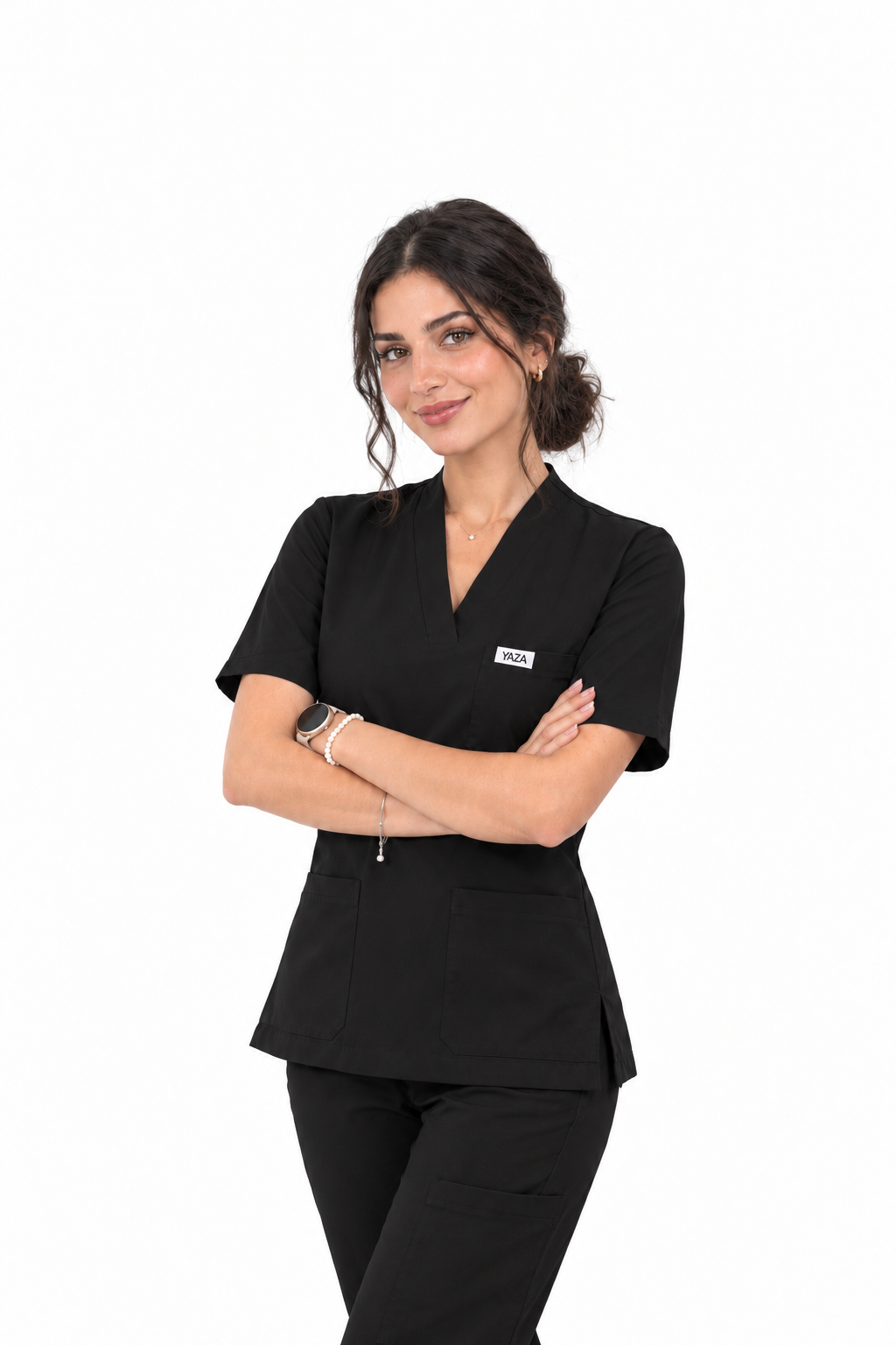 YAZA Women's Scrub – Midnight Black
