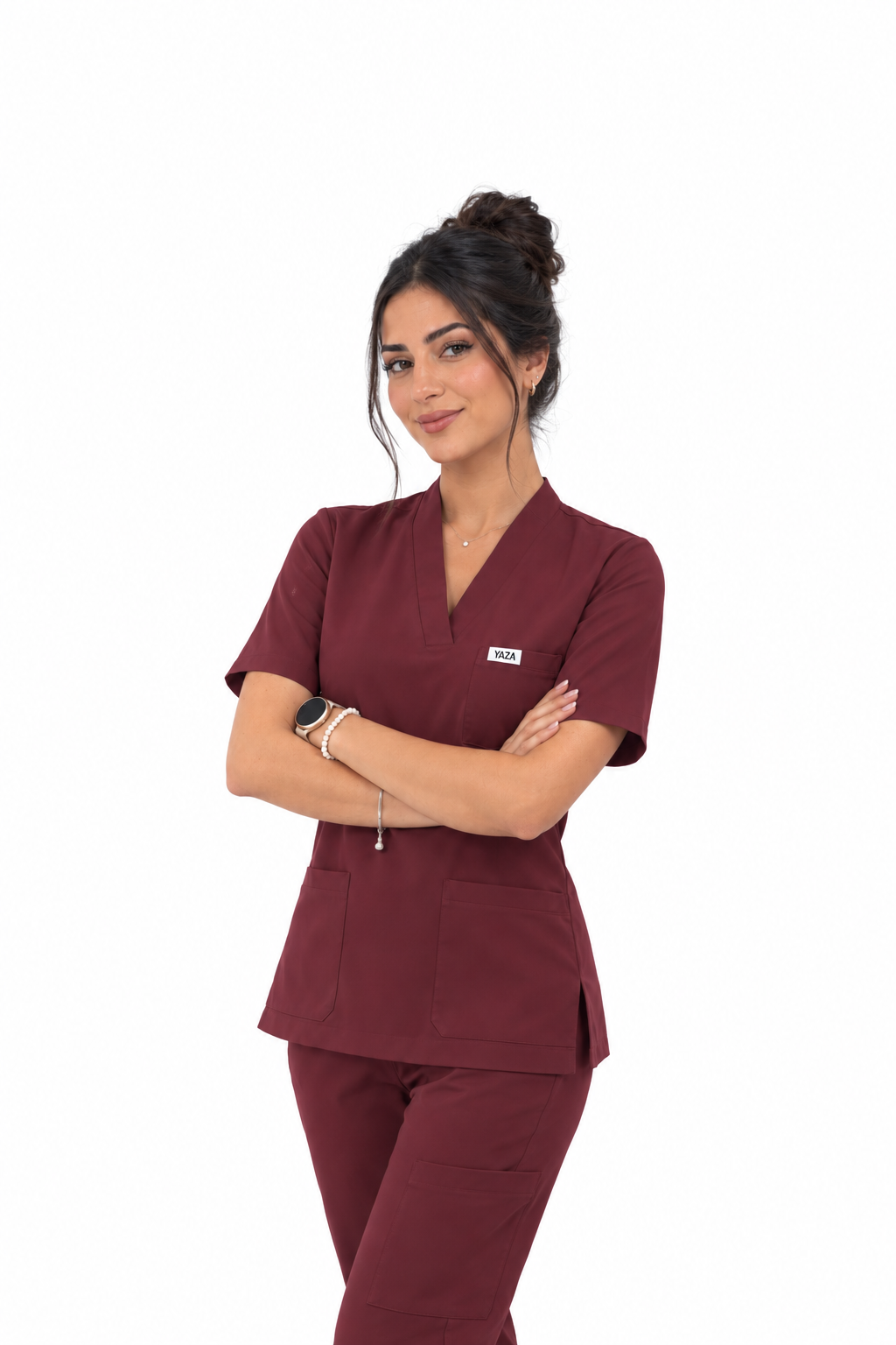 Women's Scrub Wine Red Bi-stretch | YAZA Medical Wear