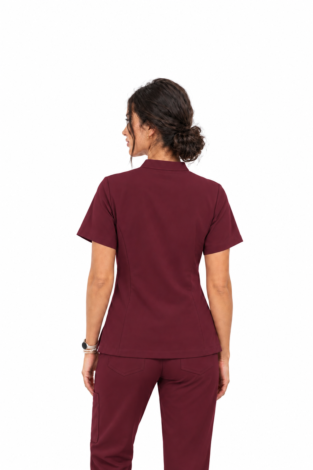 Win R Red Women's Scrub Wine Red Bi-stretch | YAZA Medical Wear